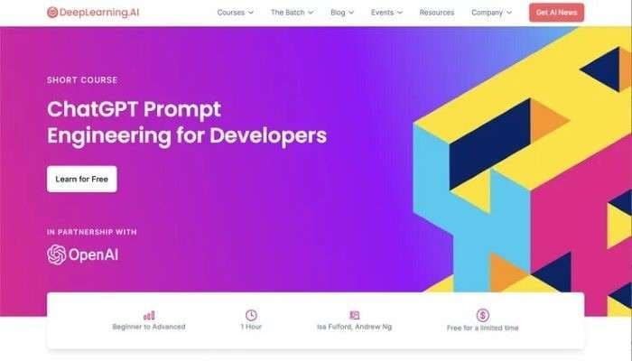 ChatGPT is offering a free course in Prompt Engineering; Apply