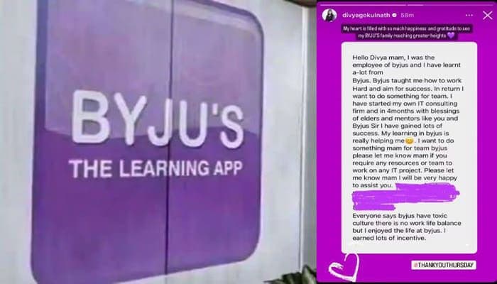 SightsIn Plus Article: Divya Gokulnath shares ‘everyone says Byju’s has toxic culture, but..