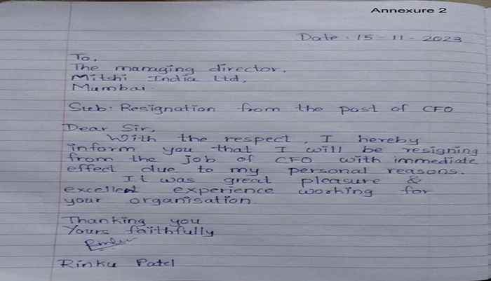 SightsIn Plus Article: The handwritten resignation of CFO on notebook page went viral